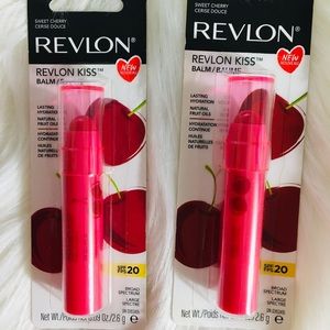 🆕 030 Revlon Set of two (2) Revlon Kiss Lip Balm Gloss  #030 Sweet Cherry